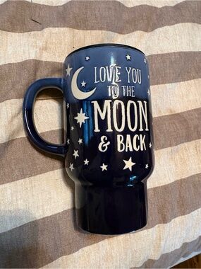 New Love You to the Moon & Back Blue Ceramic Travel Mug